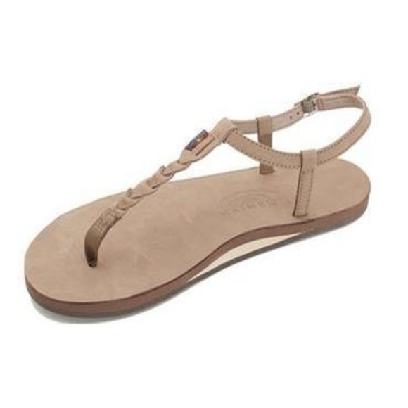 Rainbow Shoes - Rainbow T-Strap Braided sandal
